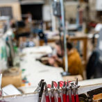 Holly Clifford at work. Yorkshire Artspace 2020